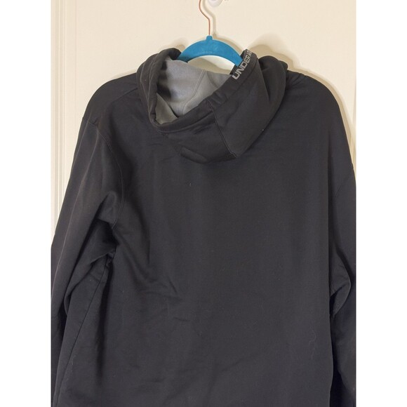 Under Armour Hoodie Sweatshirt Logo Pullover Mens Black Gray XL - Picture 4 of 7